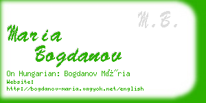 maria bogdanov business card